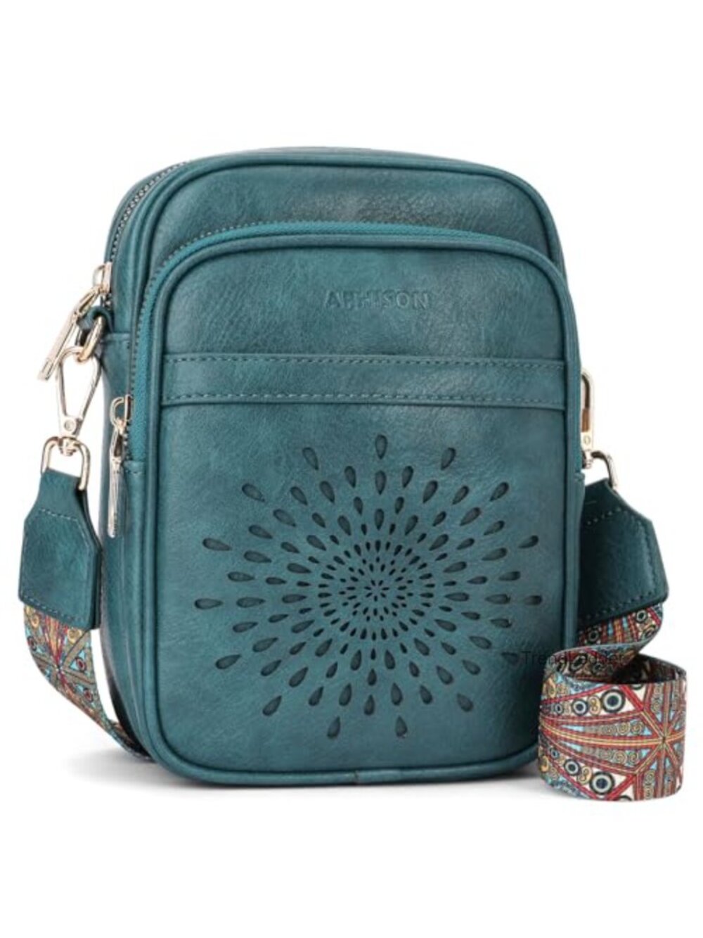 Faux Leather Crossbody Bag RFID Blocking Card Slots Phone Purse